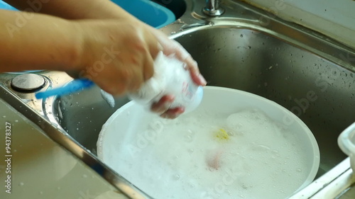 Baby milk bottles and nipple is washing