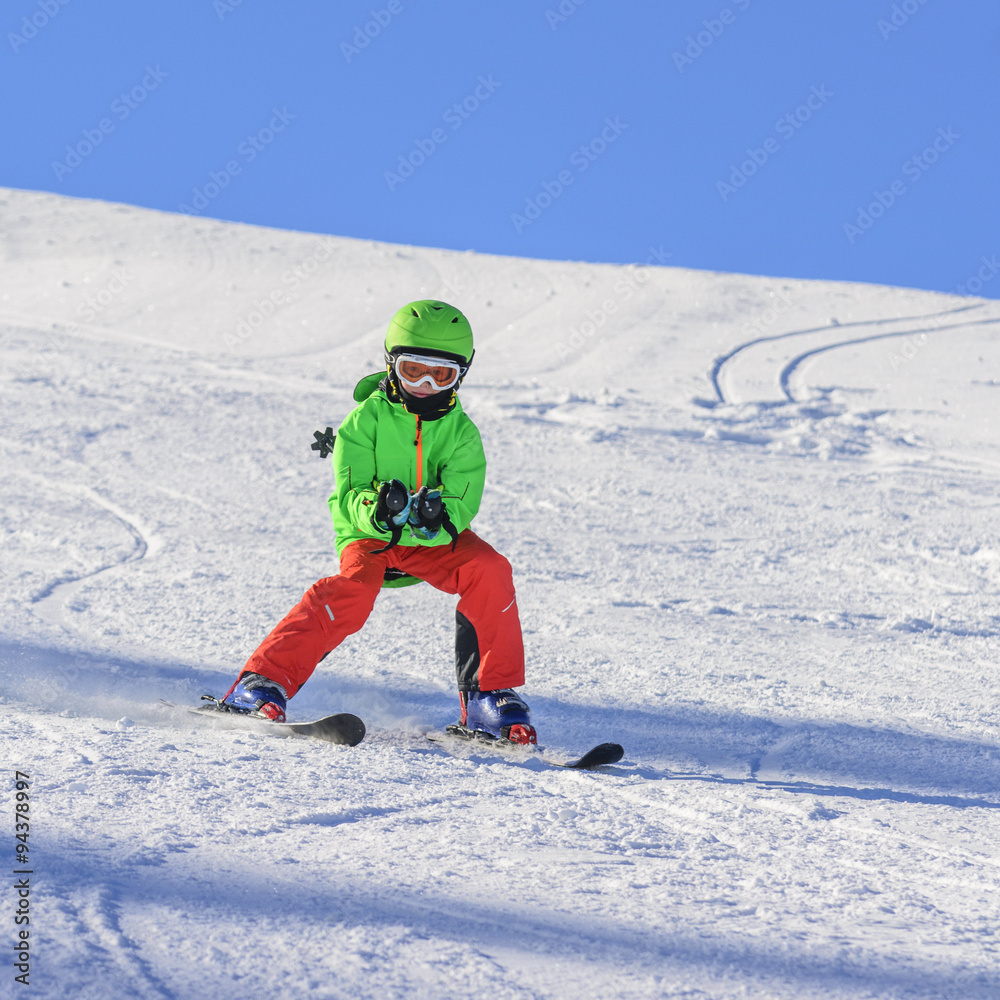 Schußfahrt auf der Piste