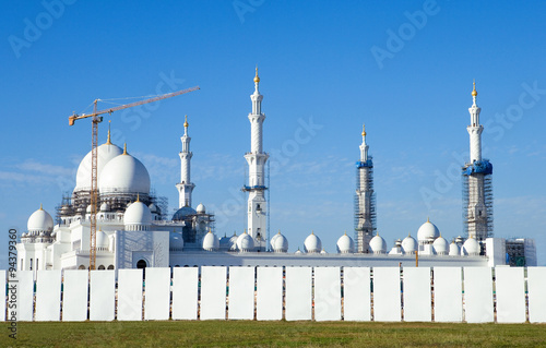 Abu Dhabi, the  Sheikh Zajed Grand Mosque under construction