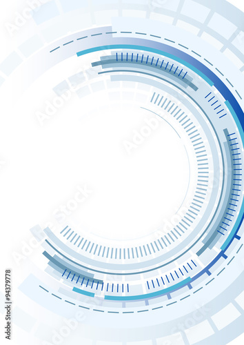 Abstract Technology Circles Background - Illustration, Vector