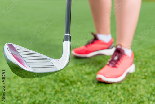 focus on golf clubs that keeps an athlete