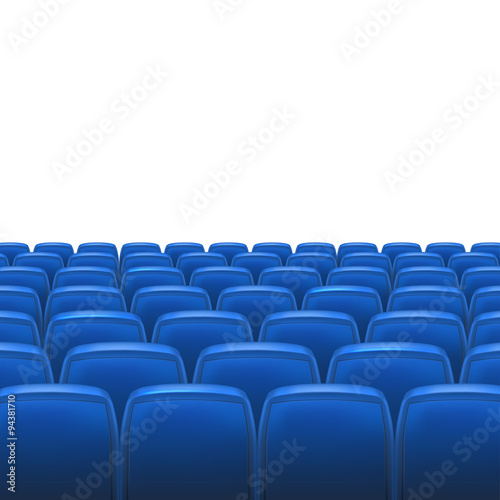 Blue seats with screen
