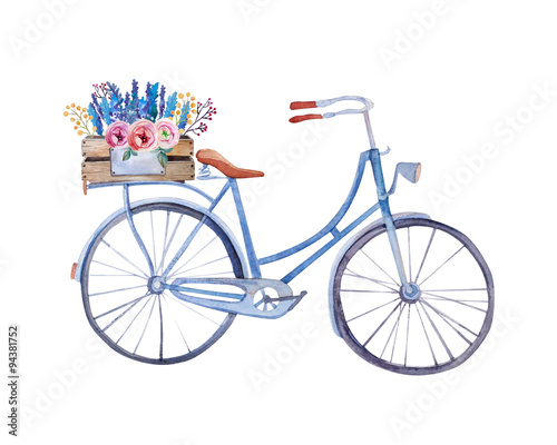 vintage bicycle with basket clip art