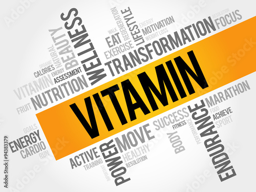 VITAMIN word cloud, fitness, sport, health concept