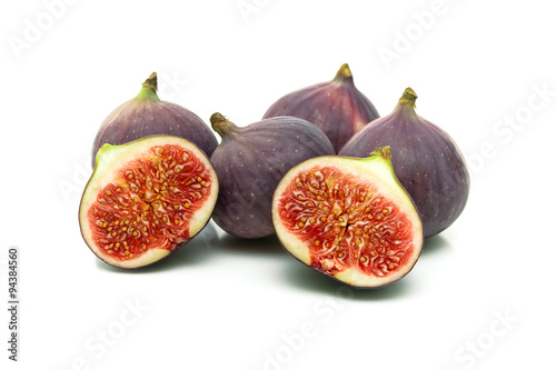 ripe juicy figs on a white background