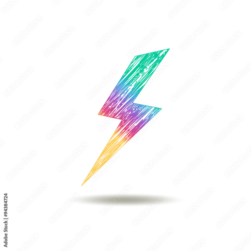 painted Lightning in rainbow colors painted Lightning in rainbow colors