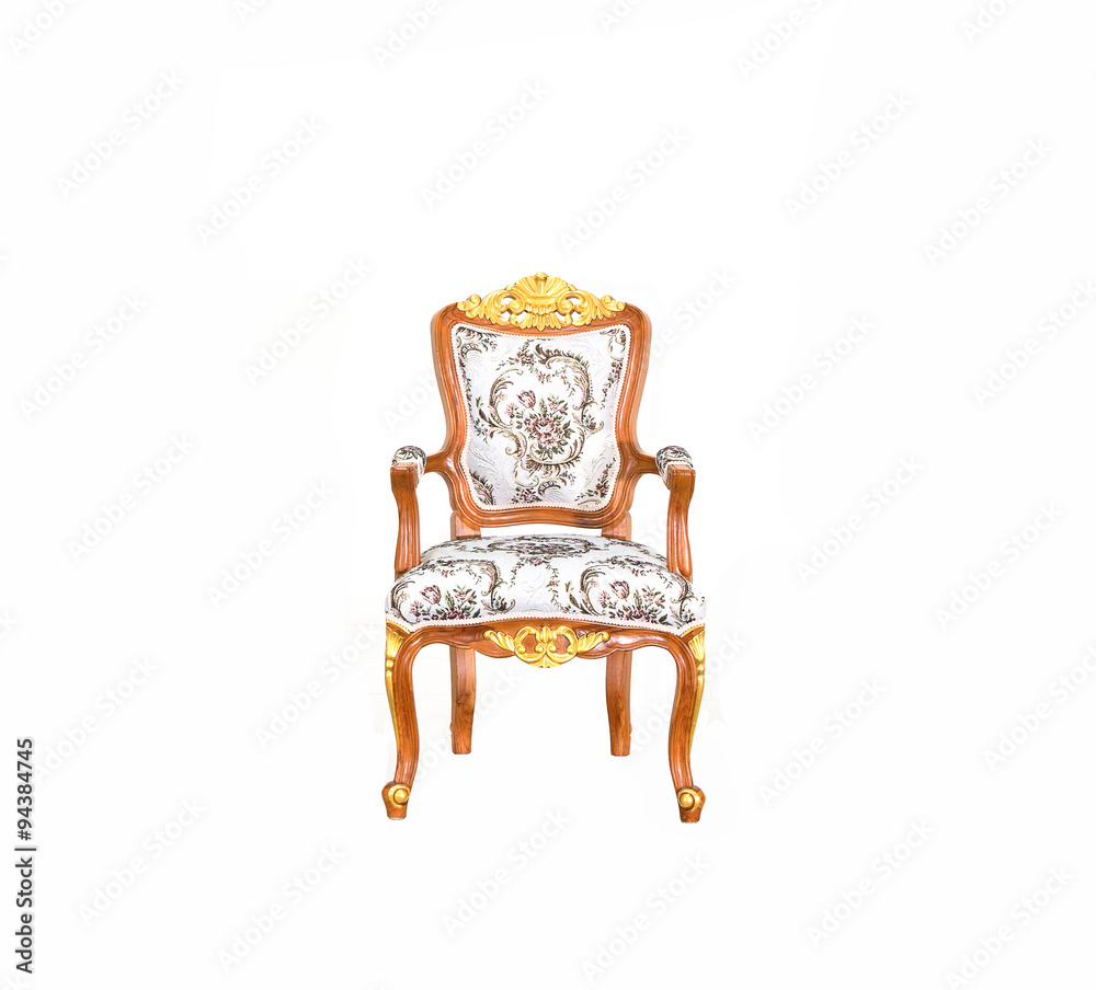 classical carved wooden chair isolated on white background classical carved wooden chair isolated on white background