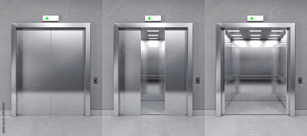 3d modern elevator - obrazy, fototapety, plakaty 