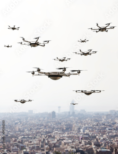 drones invasion background