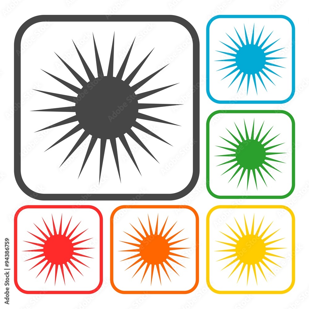 Fototapeta premium Vector sun icons set