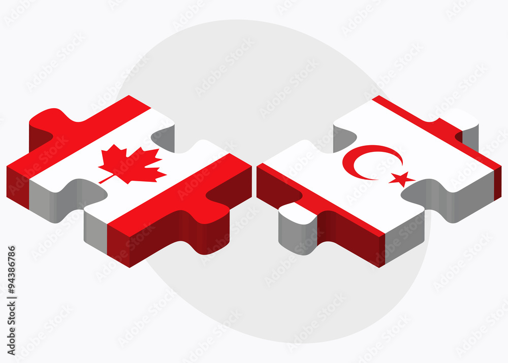 Canada and Turkish Republic of North Cyprus Flags Canada and Turkish Republic of North Cyprus Flags