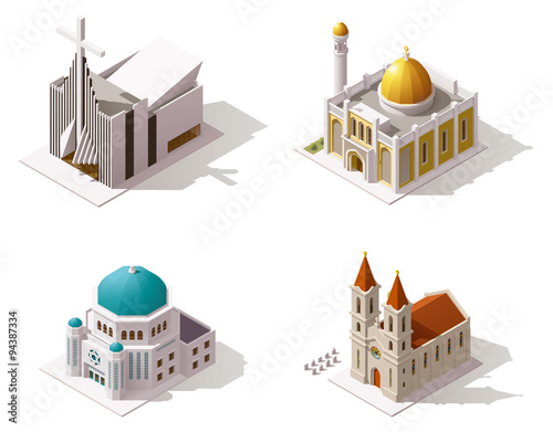 Vector isometric places of worship