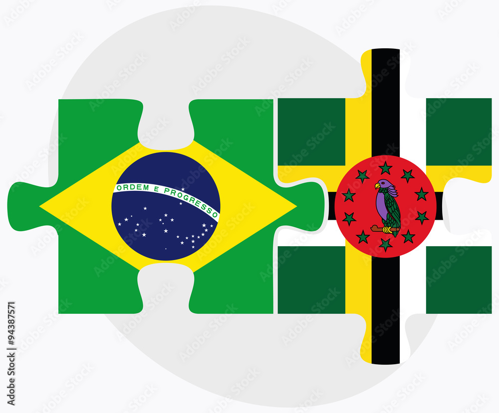 Brazil and Dominica Flags
