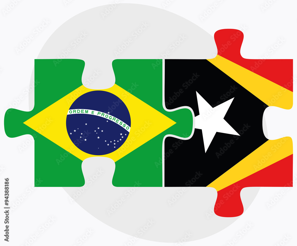 Brazil and East Timor Flags