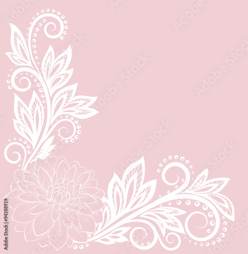 beautiful lace flower in the corner.