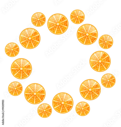 Abstract Round Frame with Sliced Oranges