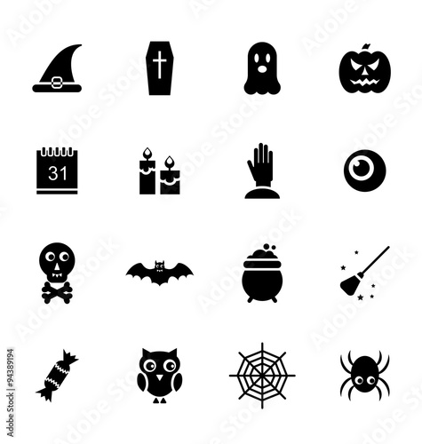 Halloween Traditional Icons, Black Silhouettes