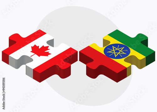 Canada and Ethiopia Flags