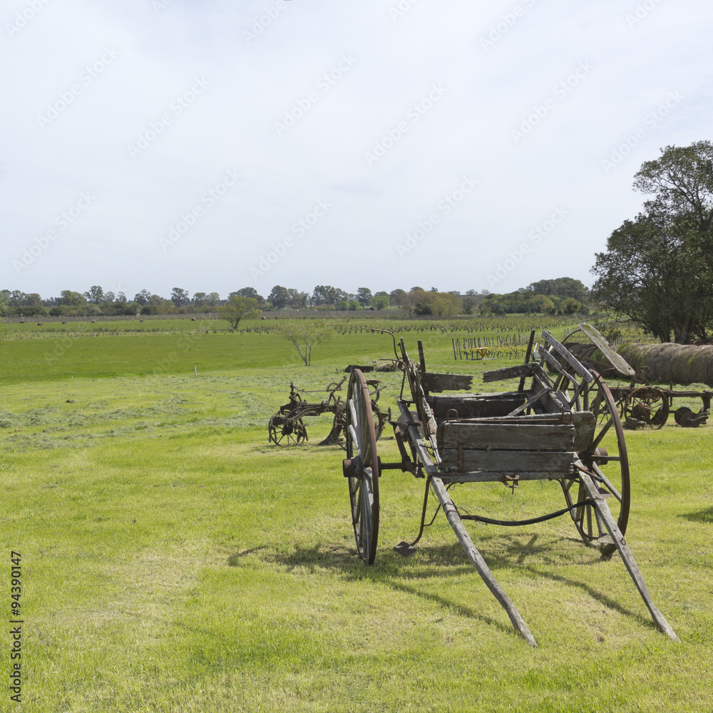 Ancient wooden carriage