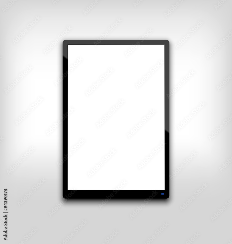 Illustration black tablet pc computer blank white screen with l Illustration black tablet pc computer blank white screen with l
