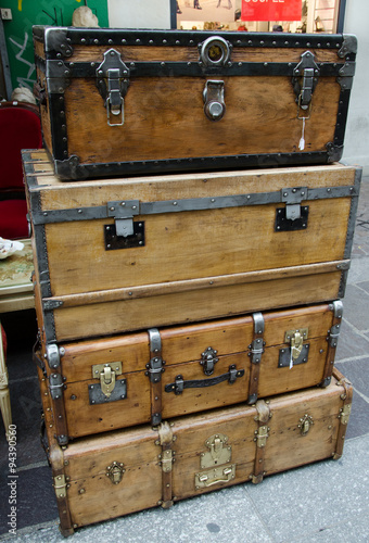 Big and large old wood chest cases