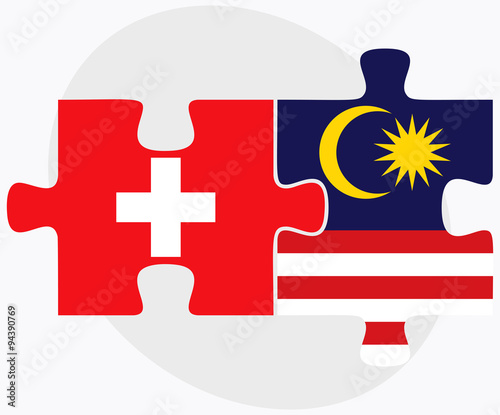 Switzerland and Malaysia Flags