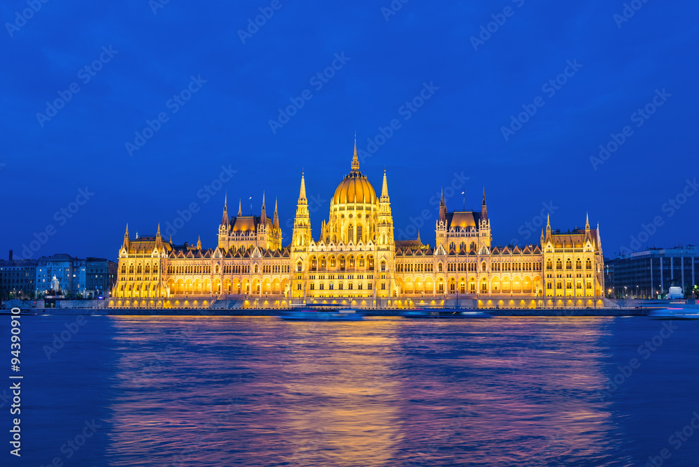 Hungarian Parliament at night - Budapest - Hungary