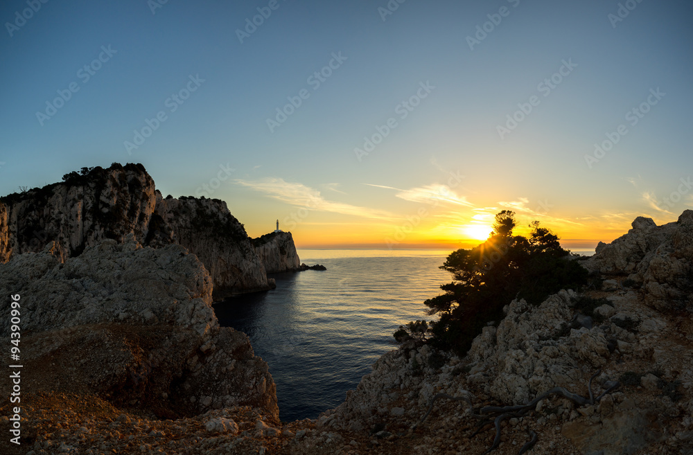 Lefkas island lighthouse Greece