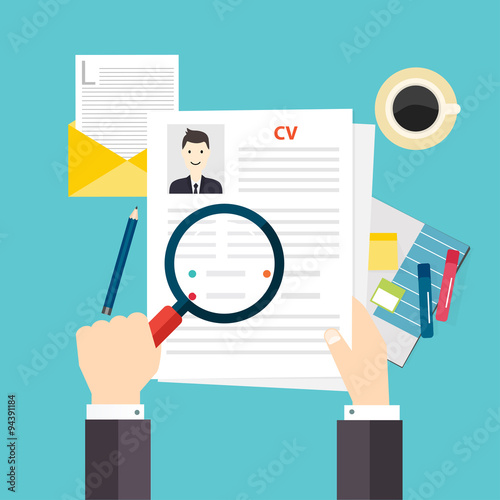 CV resume. Job interview concept. Writing a resume.