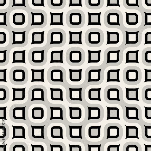 Vector Seamless Rounded Grid Truchet Pattern