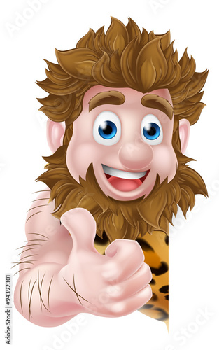 Cartoon Caveman Sign