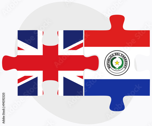 United Kingdom and Paraguay Flags