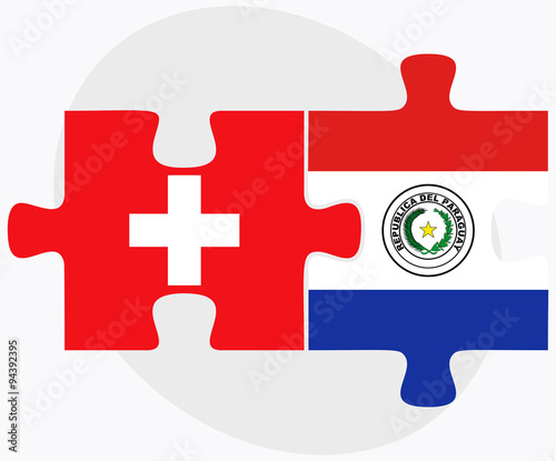 Switzerland and Paraguay Flags