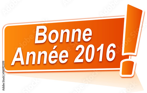 bonne année 2016  sur étiquette orange