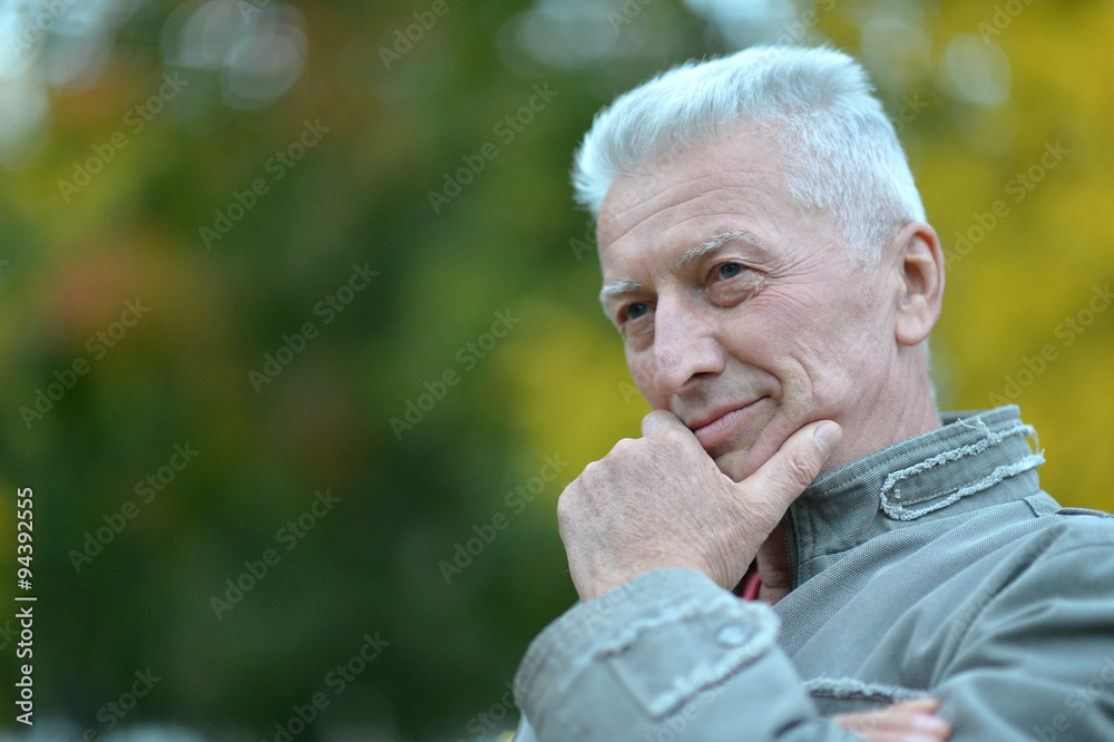 elderly man in park elderly man in park