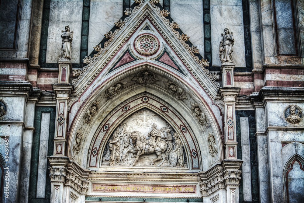 detail of Santa Croce cathedral facade
