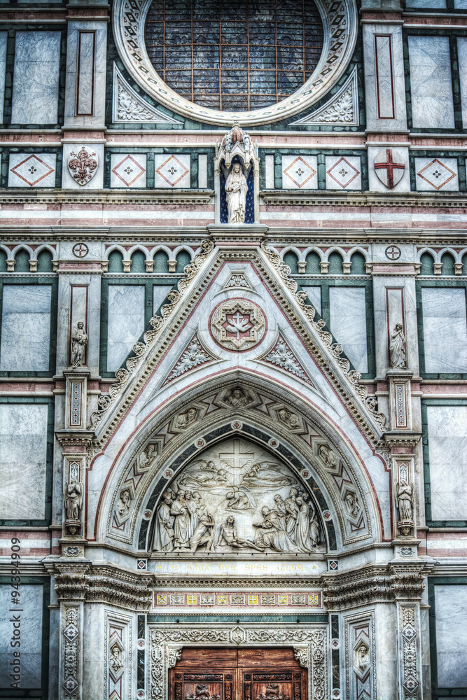 Obraz premium detail of Santa Croce cathedral in Florence