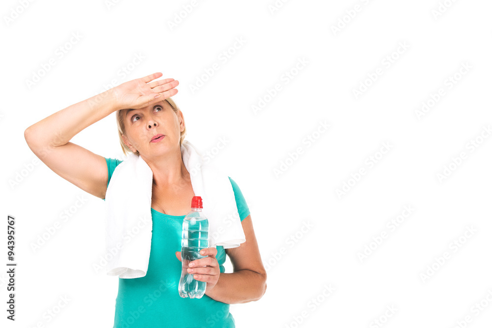 Concept for retired senior woman working out Concept for retired senior woman working out