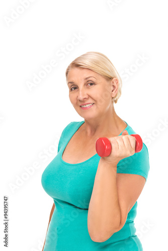 Concept for retired senior woman working out
