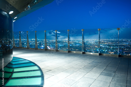 Saudi Arabia, Riyadh, nght view of the city from the Al Faisaliah tower terrace photo