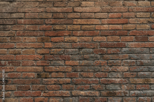 Empty part of natural brown brick wall. 