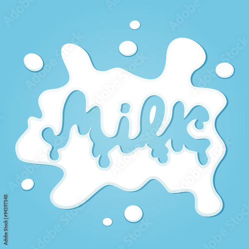 Milk on blue background