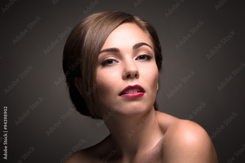 Sexy beautiful woman isolated on grey Sexy beautiful woman isolated on grey