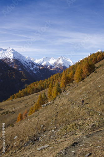 Herbst Wanderung im Gebirge