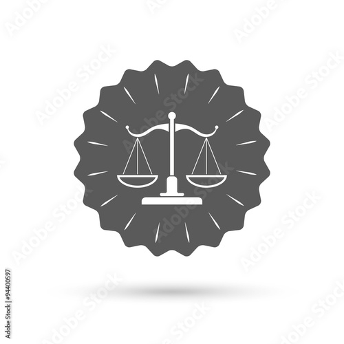 Scales of Justice sign icon. Court of law symbol