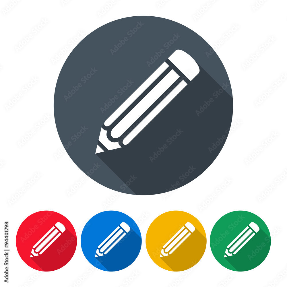 pencils icons set in the style flat design pencils icons set in the style flat design