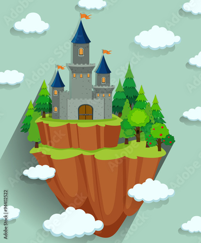 Castle tower in the forest