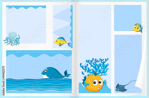 Paper design with sea animals