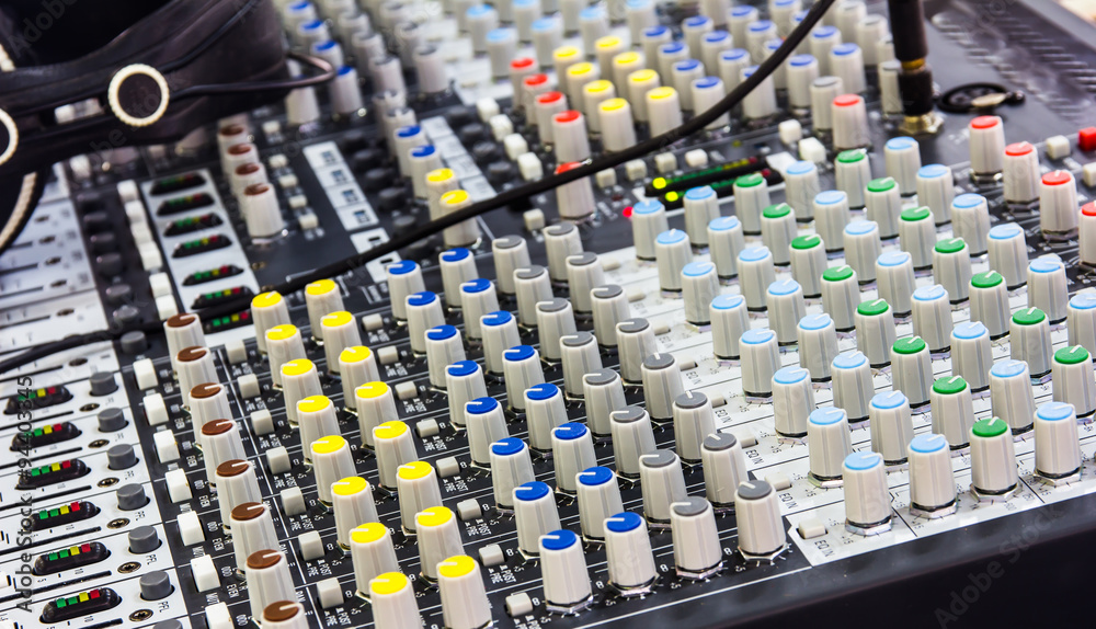 Fototapeta premium sound music mixer control panel