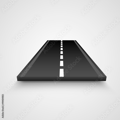 Isolated piece of road on white background